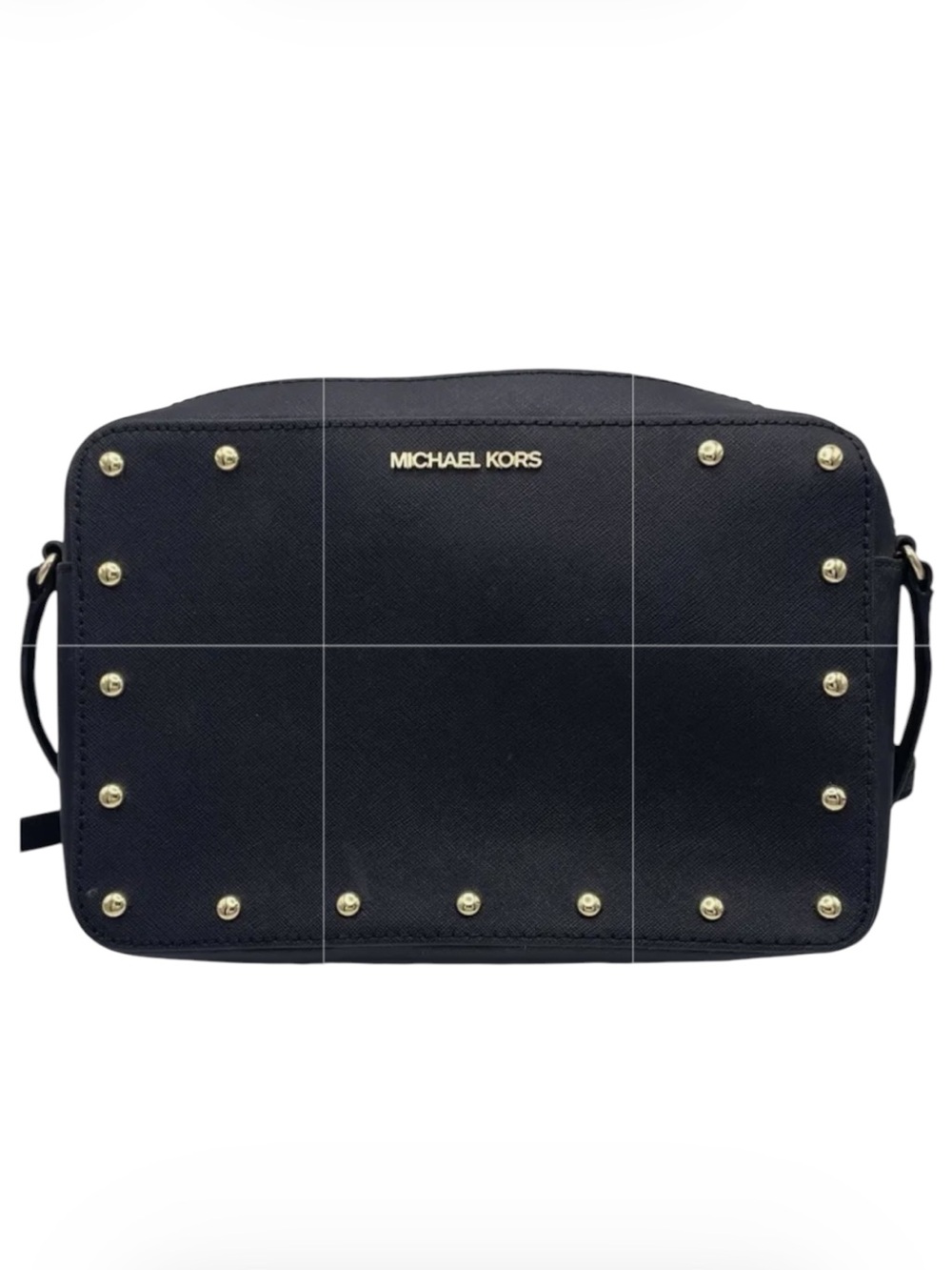 Michael Kors Black Crossbody Bag with Gold Stud Accents
